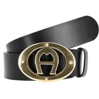 Etienne aigner Logo Vyö Nahka 95 cm Musta