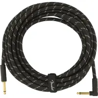 Fender Deluxe -instrumenttikaapeli kulmaliittimellä, 7,5m, Black Tweed