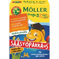 Möller Omega-3 Pikkukalat hedelmänmakuinen säästöpakkaus, 72 kpl