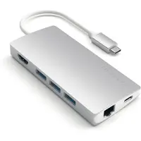 Satechi USB-C 4K Ethernet V2 Multiport USB hubi (avaruudenharmaa)