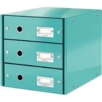 Leitz Click & Store WOW vetolaatikosto (3 ltk), 81 % kierrätyskartonki, Turkoosi, Kartonki, 286 mm, 358 mm, 282 mm, 2,21 kg