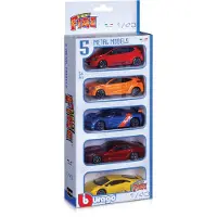 Bburago Diecast Autot 1:43 5-pack Lajiteltu