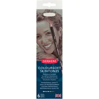 Derwent Coloursoft Skintones-värikynät, 6 kpl