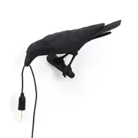 Seletti -seinävalaisin BIRD LOOKING LEFT 33 cm, musta
