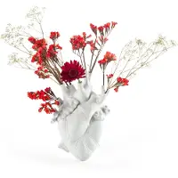 Seletti - Love In Bloom Porcelain Heart Maljakko Valkoinen