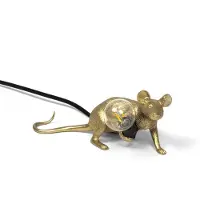 Seletti Pöytävalaisin , Mouse Lamp Valentine, Kulta / messinki, Olohuone, Muovi, Design