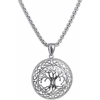 Northern Viking Jewelry NVJRS022 kaulakoru Shiny Steel Tree of Life
