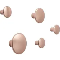 Muuto Dots Metal ripustimet, 5 kpl, vaaleanpunainen