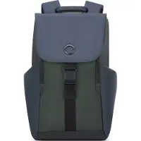 Delsey unisex. 00202061013 Securflap 15" backpack blue green (OSFA), Black, Casual, Polyester