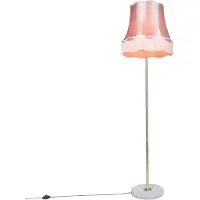 QAZQA Retro-lattiavalaisin messinki Granny-varjostimella vaaleanpunainen 45 cm - Kaso