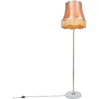 QAZQA Retro-lattiavalaisin messinkiä ja Granny-varjostin kultaa 45 cm - Kaso