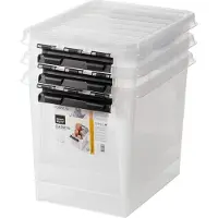 Orthex Suuri säilytyslaatikko kannella 52 l, SmartStore, kirkas/musta