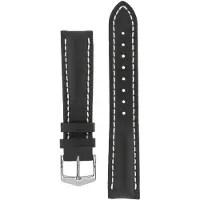 Hirsch Heavy Calf musta nahkaranneke 014 75 0 50 22mm