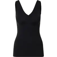 Schiesser Microware Strap Top With Removable Pads, Black - Invisible Soft - Black - 40
