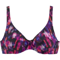 LASCANA Bikinitoppi tummanvioletti / vaaleanpunainen / musta