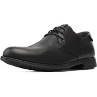 Camper for man. 18552-074 Leather shoes 1913 black (43), Flat, Laces, Casual