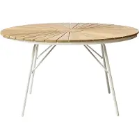 Cinas , Hard & Ellen 130 cm puutarhapöytä valkoinen/tiikki