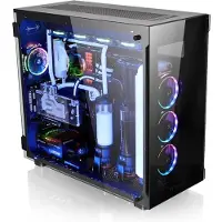 Thermaltake View 91 -täystornikotelo ikkunalla ja RGB-valaistuksella, musta