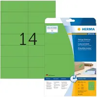 Herma 5061, Vihreä, Itse kiinnittyvä tulostintarra, A4, Paperi, Laser/Inkjet, Irroitettava