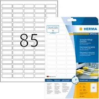 Herma 8337, Valkoinen, Itse kiinnittyvä tulostintarra, A4, Laser, Kiinteä, Matta