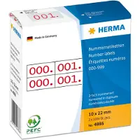 Herma 4886, Punainen, Valkoinen, Paperi, 10 mm, 22 mm, 2000 kpl, Saksa