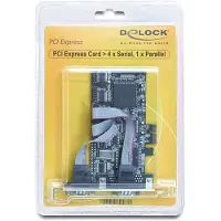 DeLOCK Rinnakkais+sarjaportti 4x DB9 + 1x DB25, PCIe x1 -lisäkortti