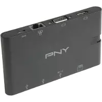 PNY A-2UF-2TC-K01-RB, Telakointi, Musta, MicroSD (TransFlash), SD, USB, 20 V, 5 A