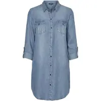 Vero Moda Vmsigga Ls Short Dress Lt Bl Ga Noos - Blue - XS