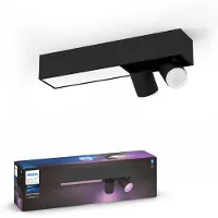 Philips Hue White & Color Ambiance Centris Kattovalaisin Kahdella Spotilla - Musta