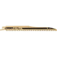 Makita B-05153, Puukkosahanterä, MDF-levy, Muovi, Puu, Runsashiilinen teräs (HCS), Musta, Harmaa, 18 cm, 6 - 10