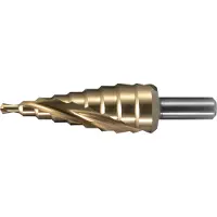 Makita D-40191 4,6,8,10,12,14,16,18,20,22,24,26,28,30,32 mm Porrasporanterä spiraali, Tin-pinnoite 4 - 32 mm, kara 10 mm