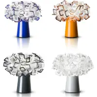 Slamp Design-pöytävalaisin CLIZIA, Valkoinen/opaali, Olohuone/ruokailutila, Synteettinen materiaali, Design