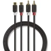 Nedis 2x RCA uros - 2x RCA naaras stereoaudiokaapeli