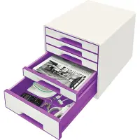 Leitz Wow Desk Cube 5 Laatikkoa 1 Suuri Ja 4 Pientä Buc-laatikkoa