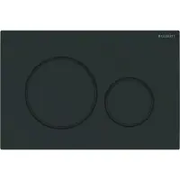 Geberit sigma20 toimilaatta levyn koko 246 x 164 x 12 mm tylsän musta/musta helppo puhdistaa päällystetty