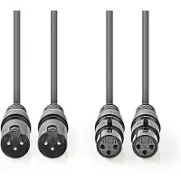 Nedis balansoitu 2 x XLR uros - 2 x XLR naaras XLR-audiokaapeli