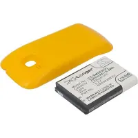 123accu Samsung GT-S6500 GT-S6500D Galaxy Mini 2 yhteensopiva tehoakku keltaisella laajennetulla takakannella 2400 mAh