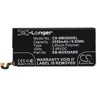 123accu Samsung Galaxy S6 SM-G920 akku 2550 mAh