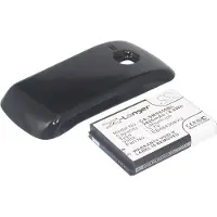 Cameron Sino Samsung GT-S6500 GT-S6500D Galaxy Mini 2 yhteensopiva tehoakku mustalla laajennetulla takakannella 2400 mAh
