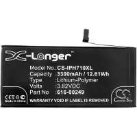 123accu Apple 7 Plus iPhone yhteensopiva tehoakku 3300 mAh