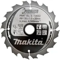 Makita Katkaisuterä puulle ; 136x1,5x20,0 mm; Z16