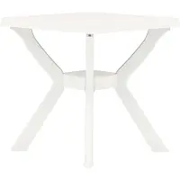 vidaXL Bistropöytä valkoinen 70x70x72 cm muovi