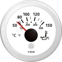 VDO View Line 50-150°c 322.8-18.6ohm Kaksoisasteikkoinen Moottorin öljynpainemittari