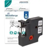 MediaRange MRDY45013, Musta, Itse kiinnittyvä tulostintarra, Kiinteä, Dymo LabelManager 100, 160, 210D, 220P, 260P, 280, 350, 350D, 360D, 420P, 450D,