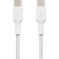 Belkin punottu USB-C -kaapeli, 60 W, 1 m, valkoinen