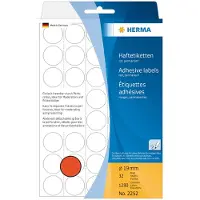 Herma 2252, Punainen, Ympyrä, Selluloosa, Paperi, 32 arkkia, 11,1 cm, 17 cm