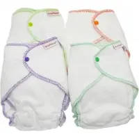 Imse Vimse Terry Diapers, One Size, White 4-P - White - ONE SIZE