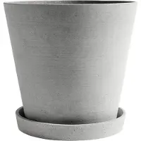 HAY Flowerpot ruukku ja lautanen, XXXL, harmaa