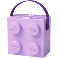 LEGO STORAGE Box W. Handle (4 Knob) - Classic - Purple - 17X 16X 12CM