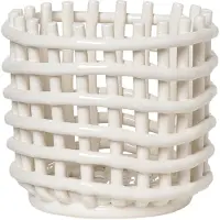 Ferm Living Ceramic punottu kori Ø 16 cm Off white